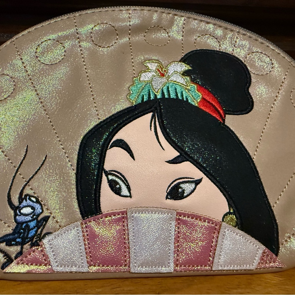 Disney Mulan Cosmetic Bag with Beige and Pink Accents - Picture 5 of 13